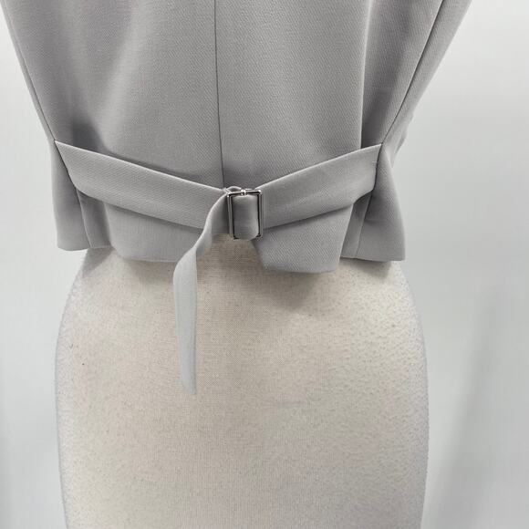Jason Wu Waistcoat Vest Cropped Button Front V Neck Light Gray Womens Medium - Picture 6 of 8
